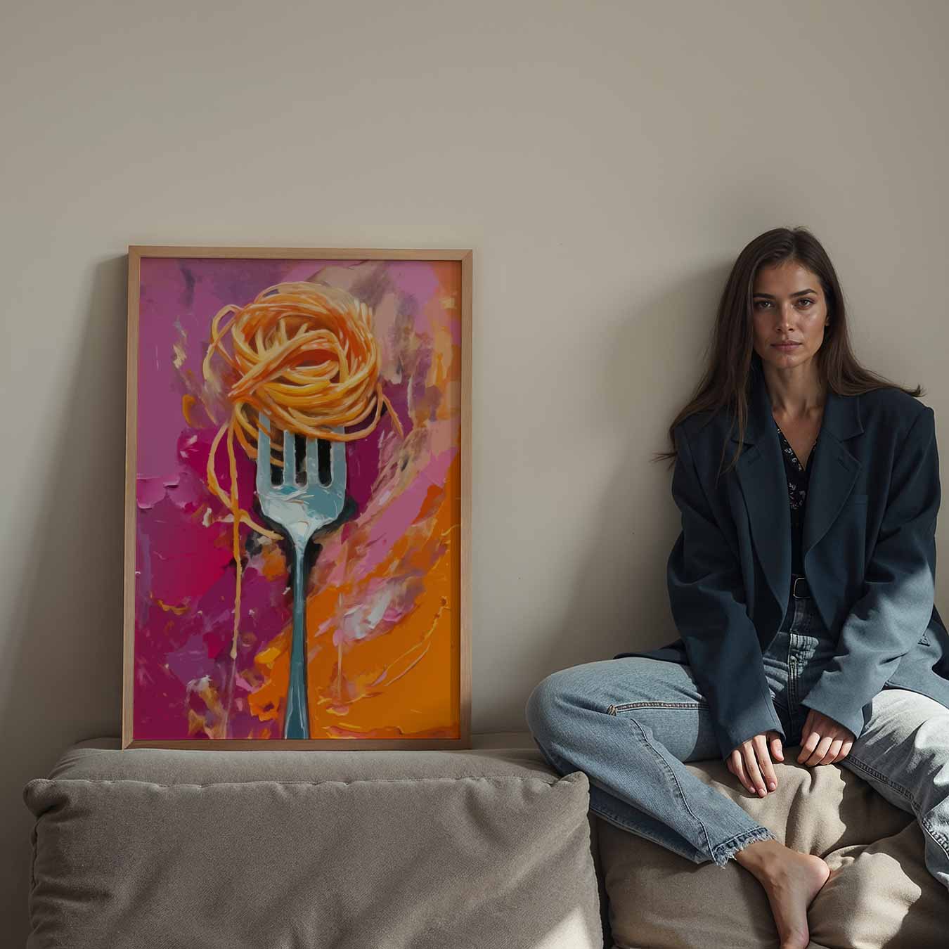 Smakelijke Kleuren Spaghetti Poster-WallArtistic