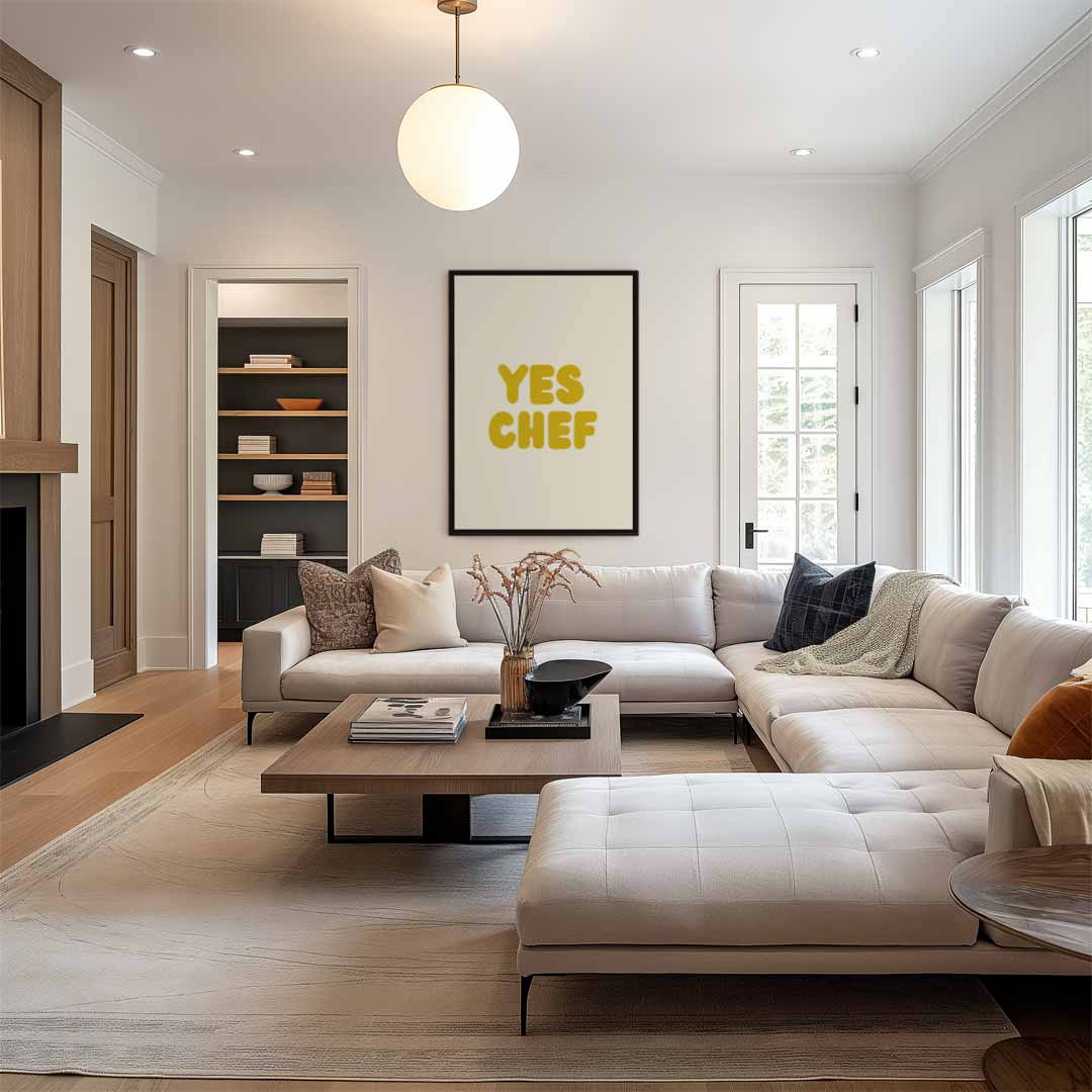 Yes Chef Keukenposter Kunstwerk-canvas-dibond-plexiglas-wanddecoratie-WallArtistic