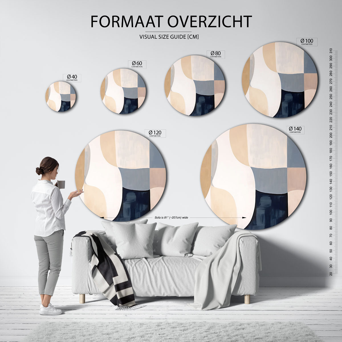 Abstracte vormen Muurcirkel