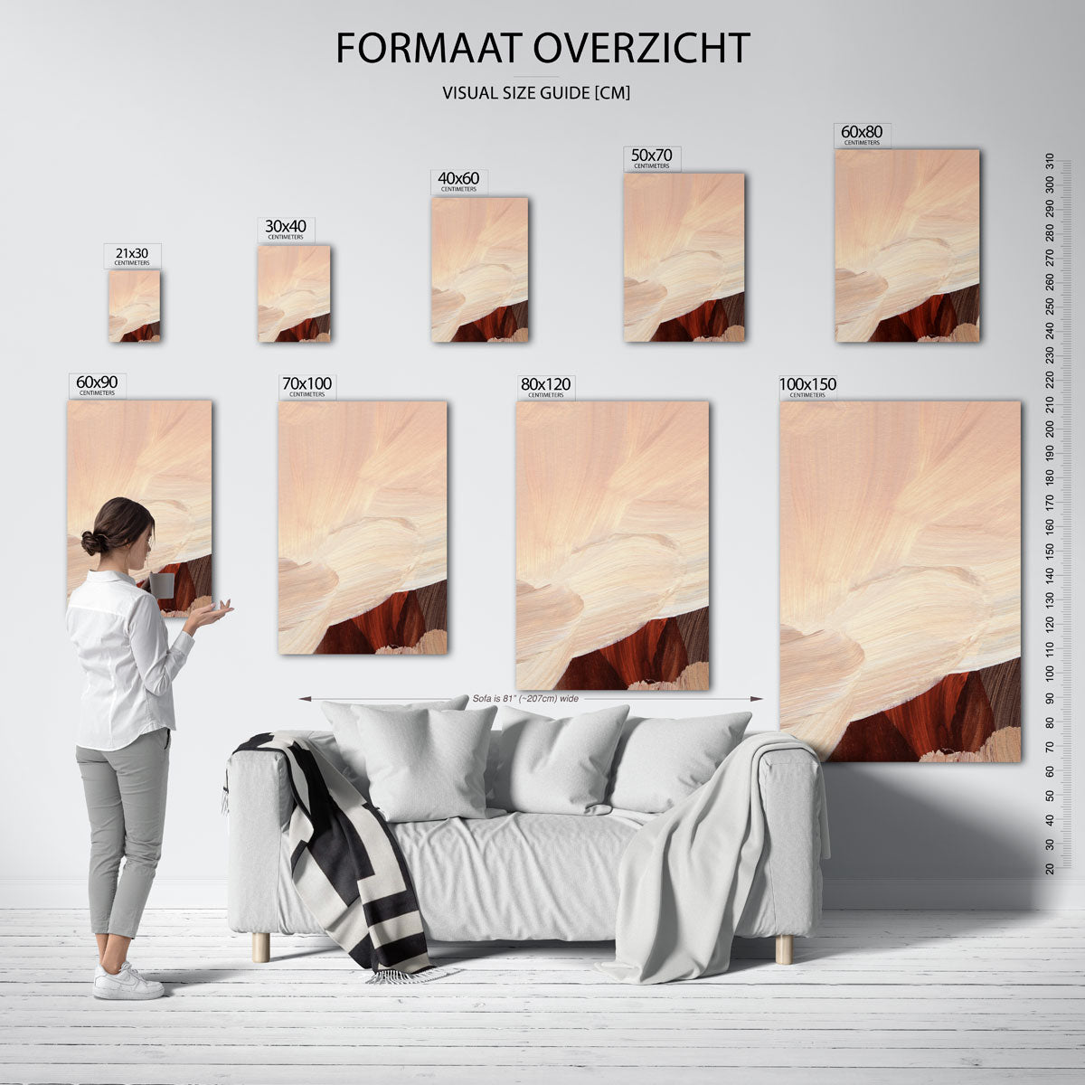 Abstracte penseelstreken Poster
