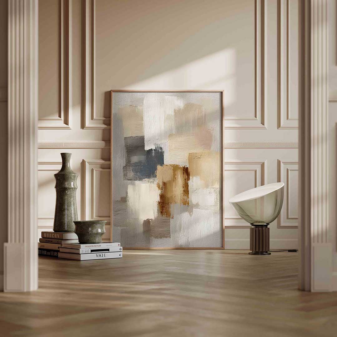 Abstracte beige compositie Poster