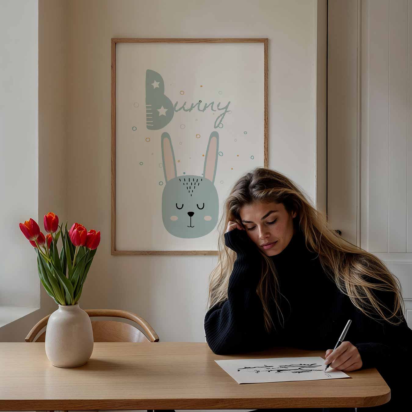 Schattige Konijnenposter-WallArtistic