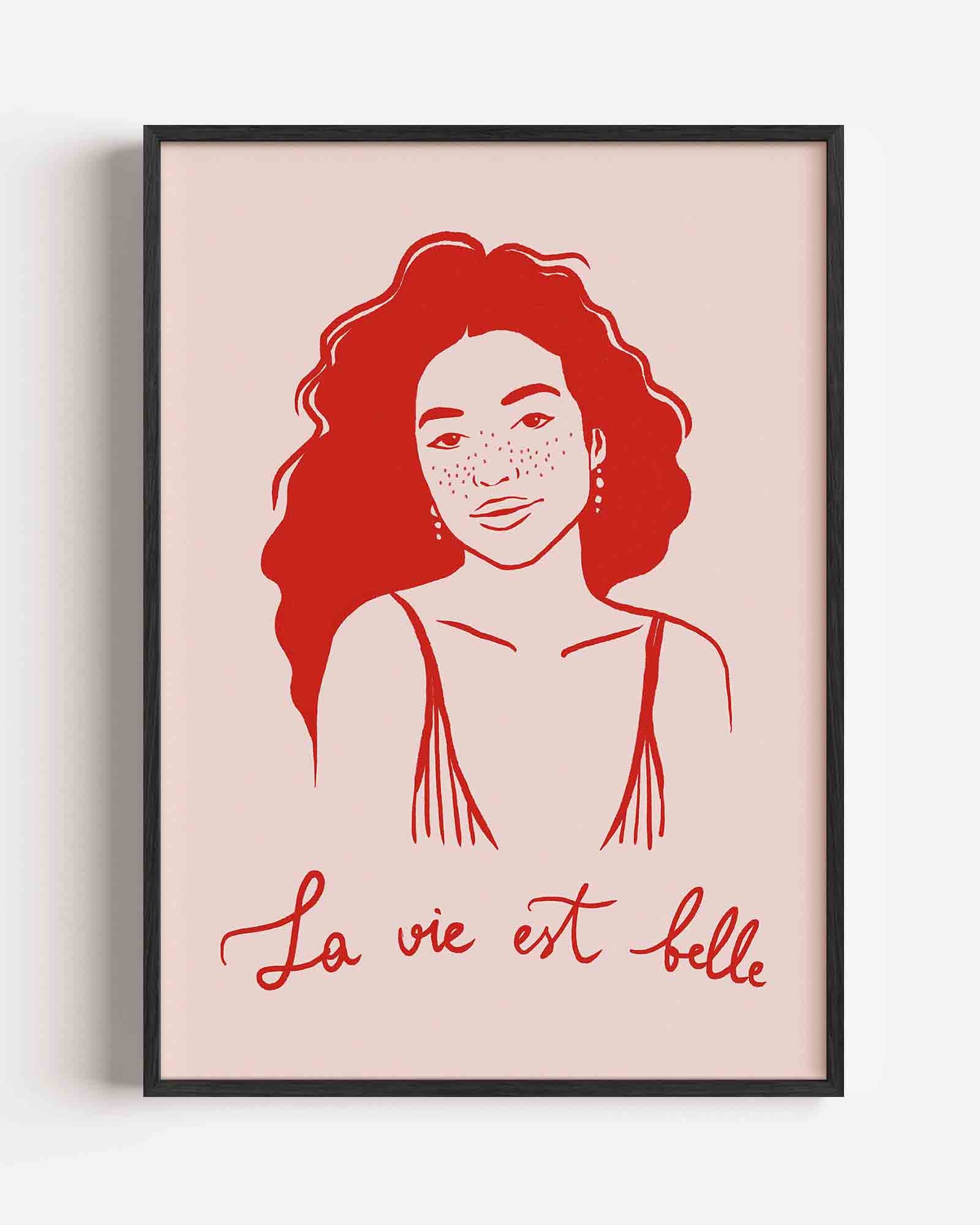 Vrouw met rode tekst Poster
