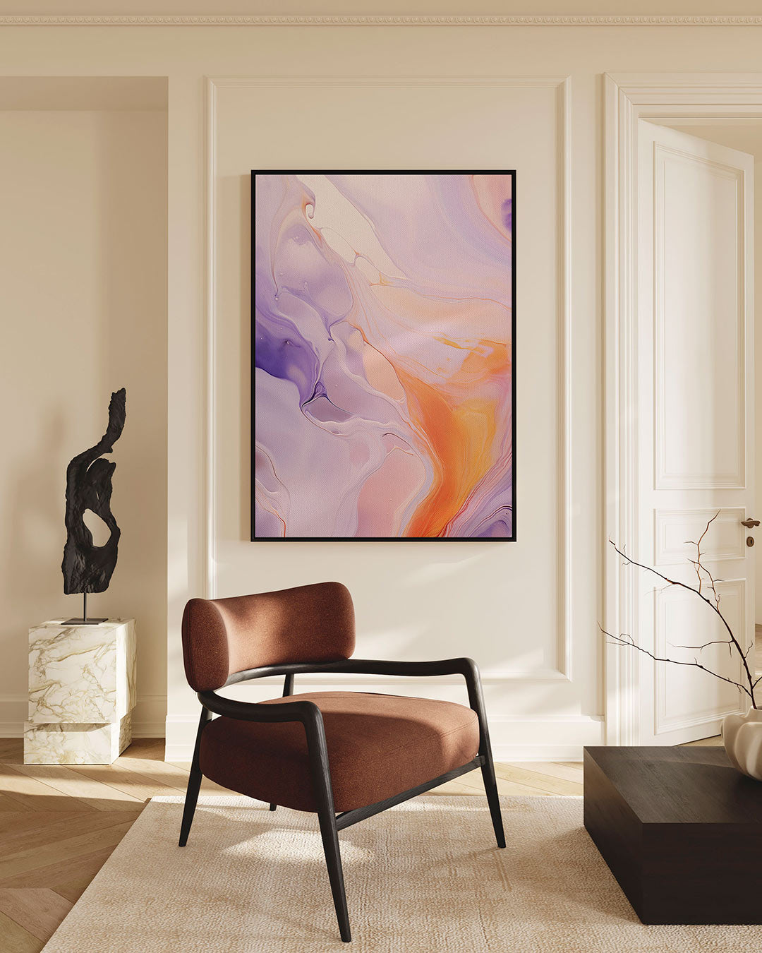 Vloeiende kleurencompositie Kunstwerk