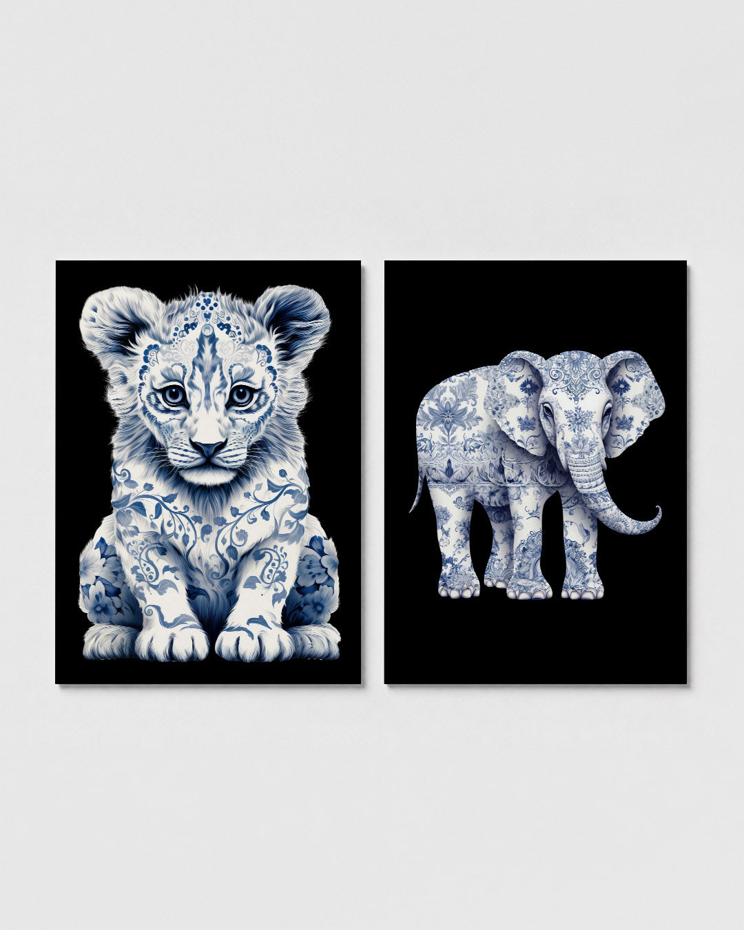Dierenpatroon harmonie Posterset