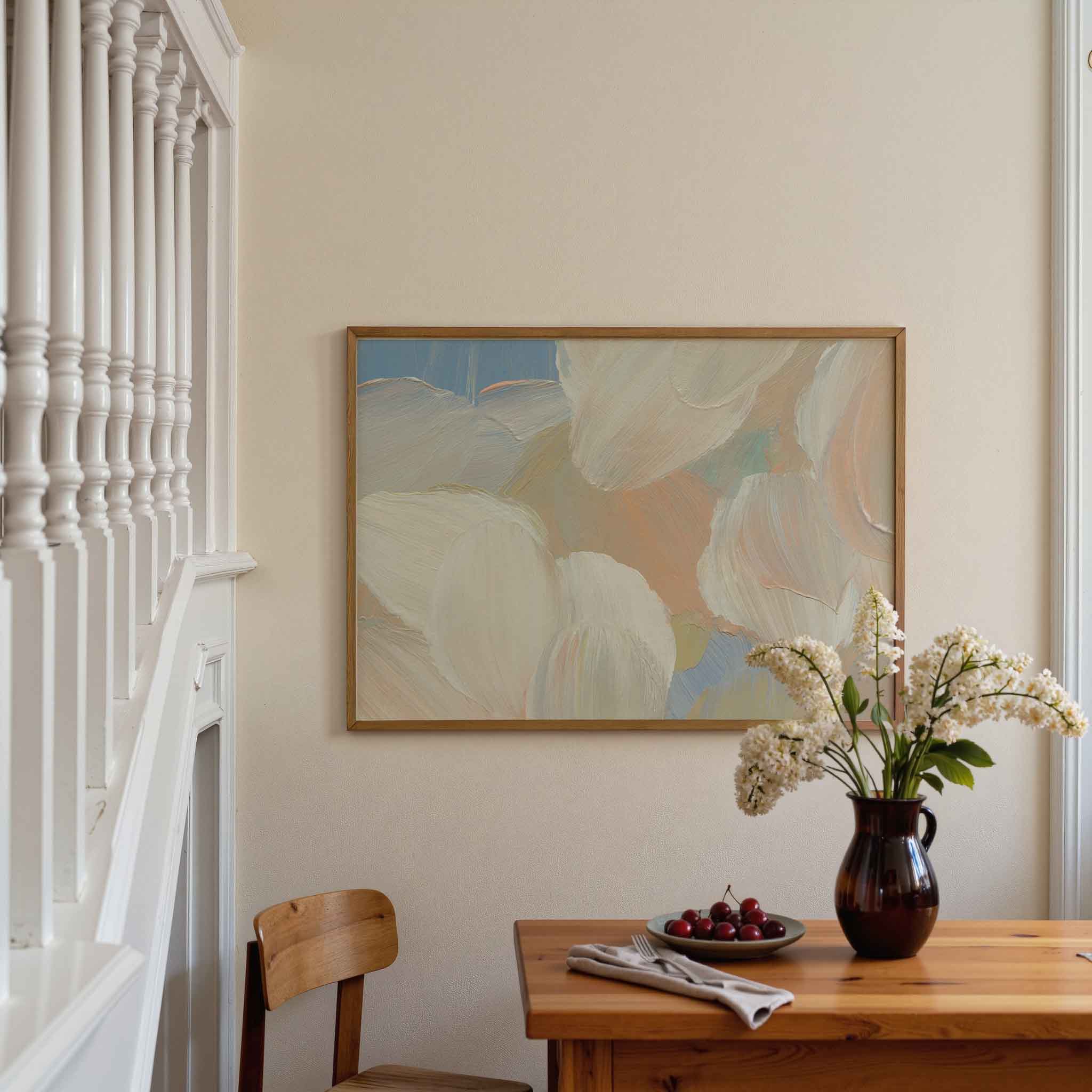 Abstracte penseelstreken Poster