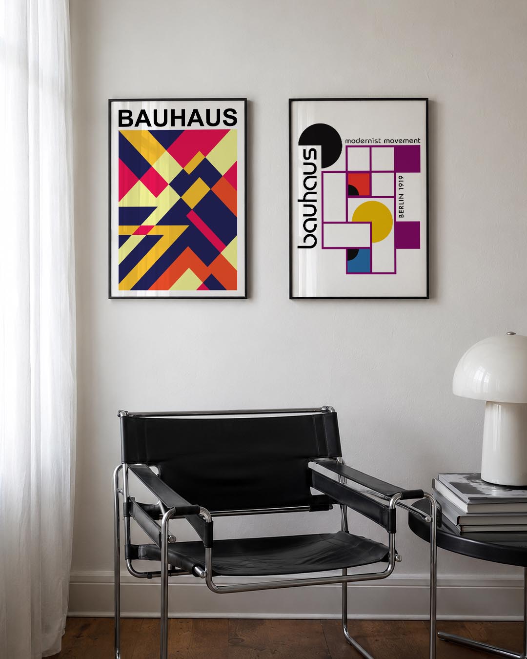 Kleurrijke vlakverdeling Posterset