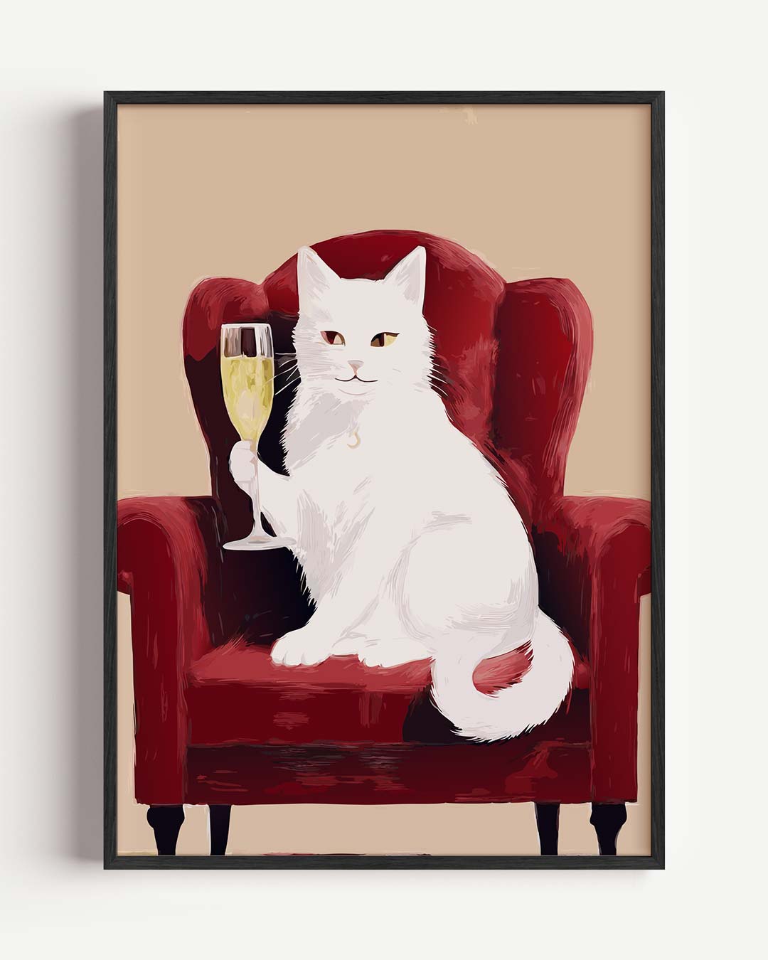 Stijlvolle Kat Met Champagnetoast Poster-WallArtistic