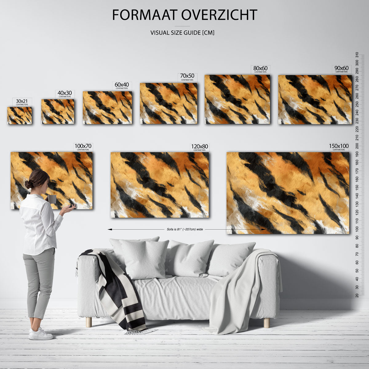 Gestreepte textuur Poster