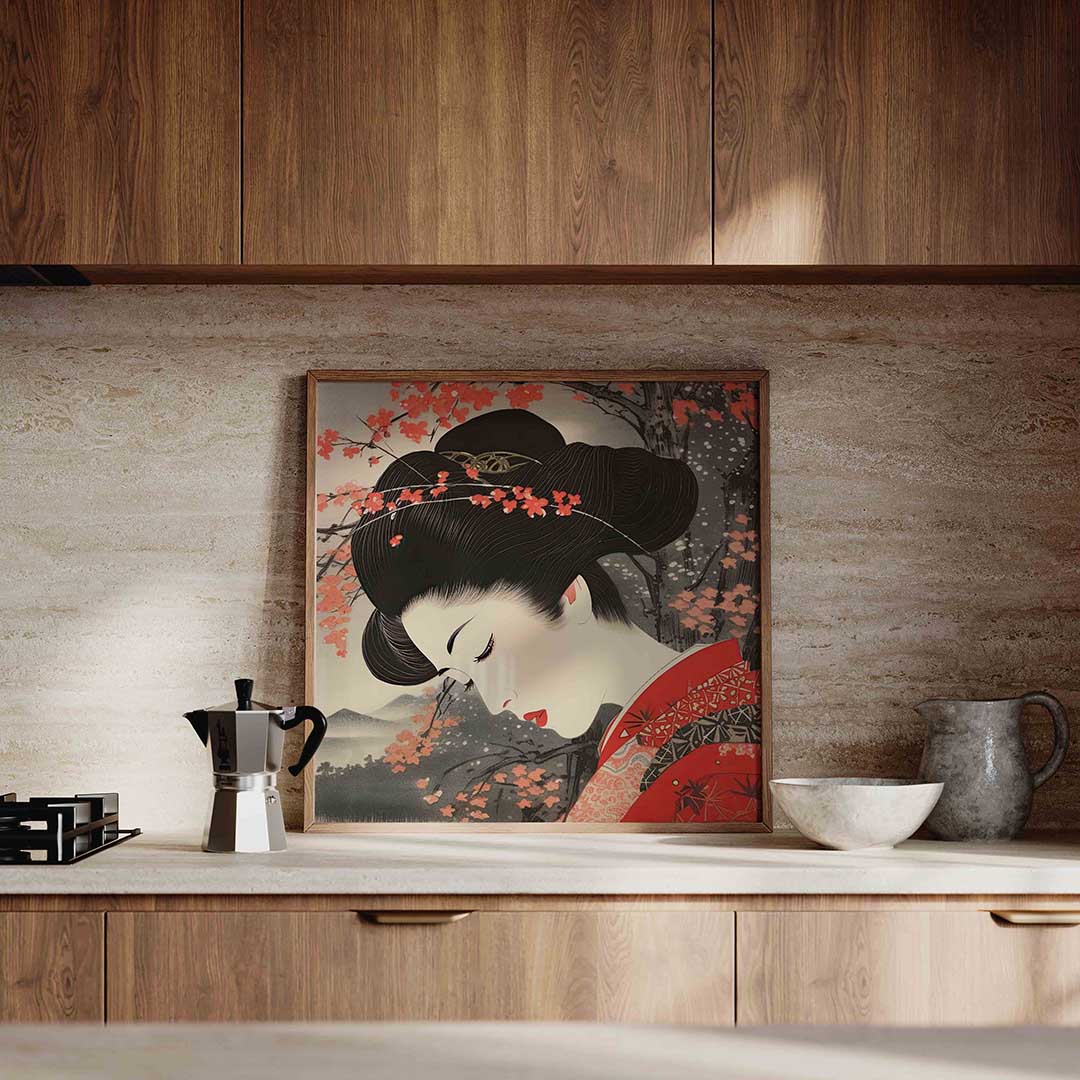 Vrouw met bloemen Poster
