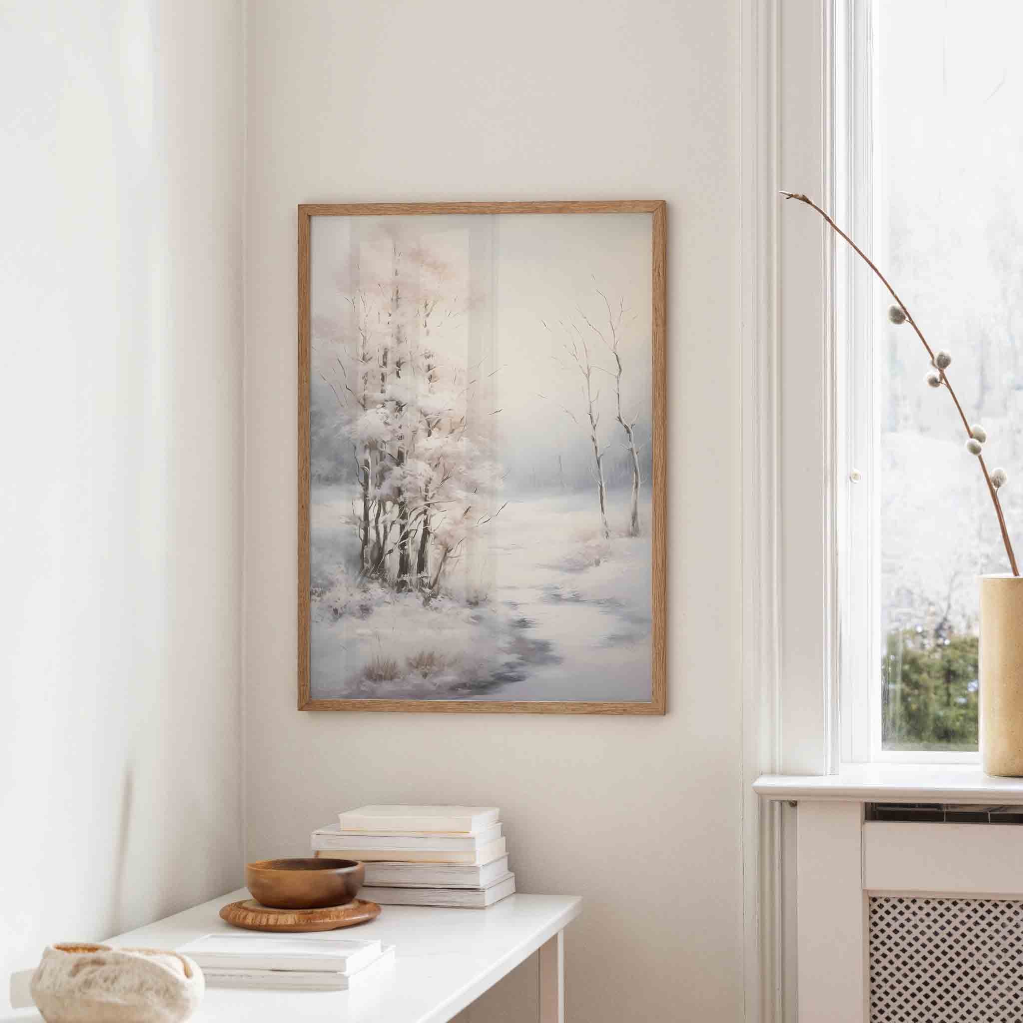 Winterlandschap met bomen Poster