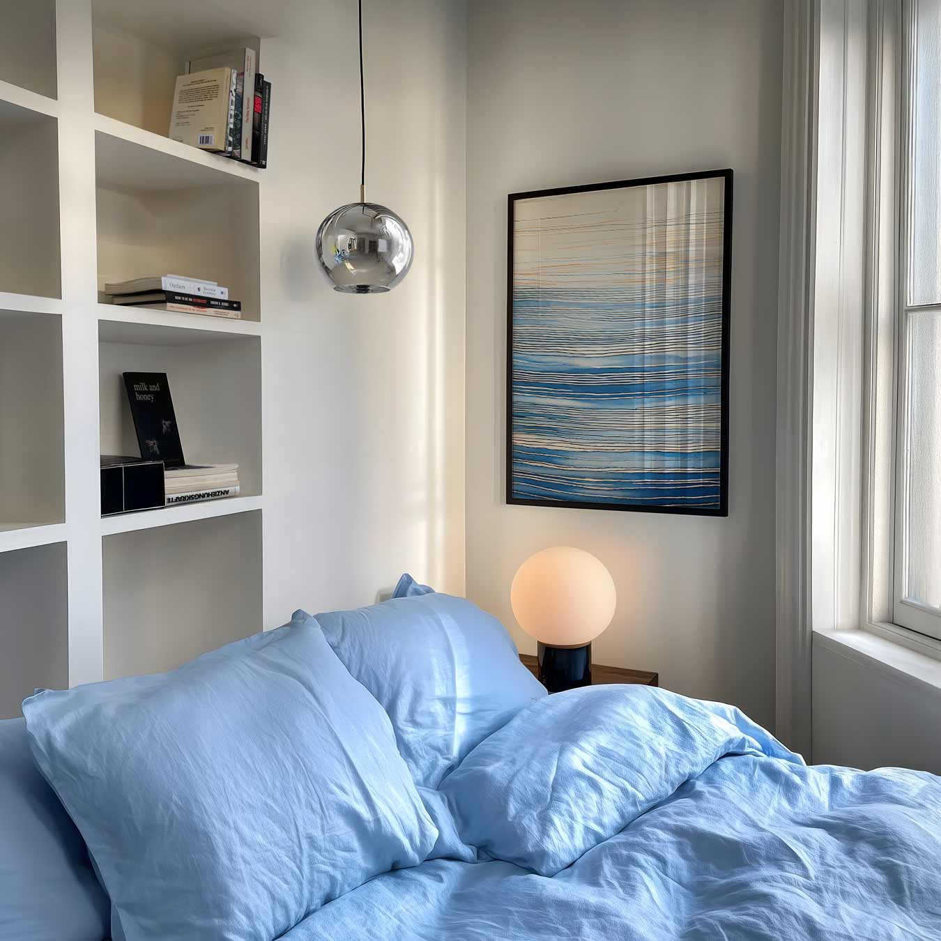 Blauwe Harmonie Wandposter-WallArtistic