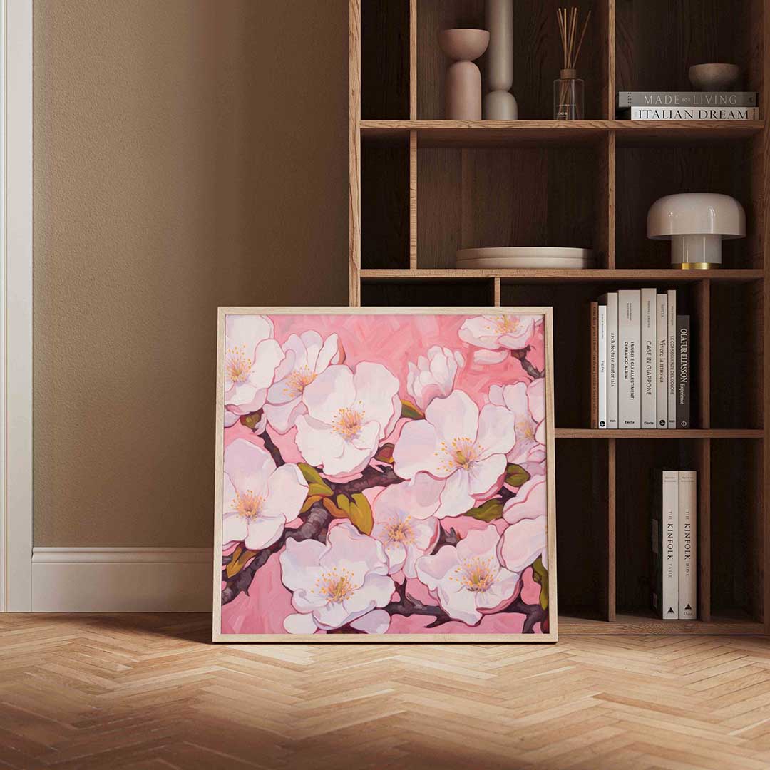 Bloesem op roze Poster
