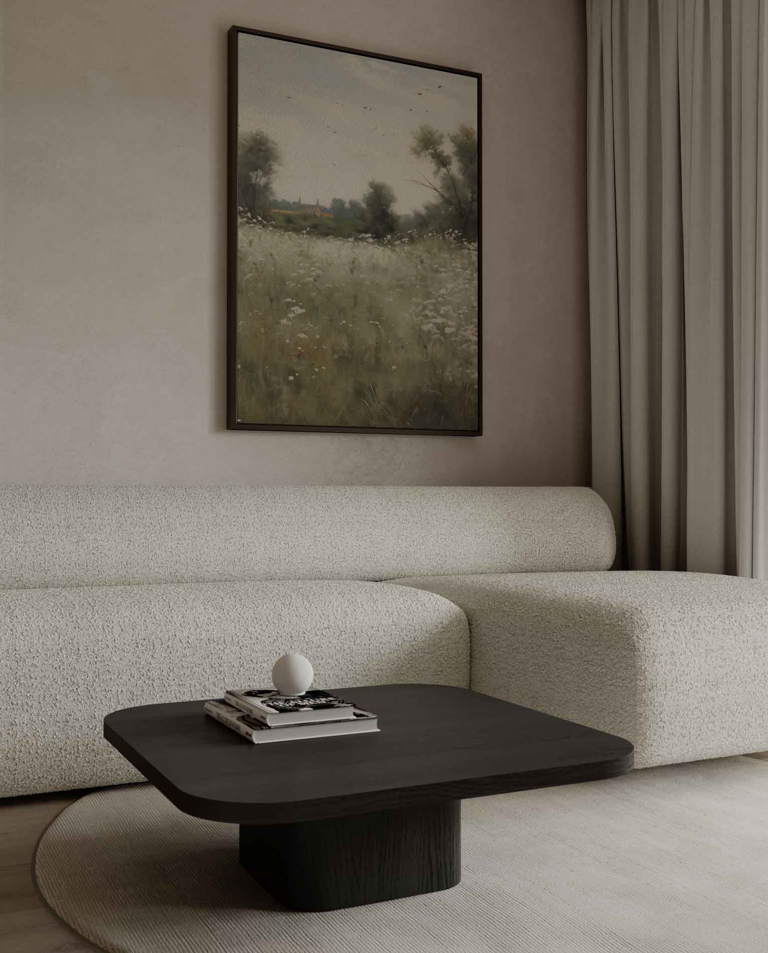 Rustgevend Veldlandschap Kunstwerk-canvas-dibond-plexiglas-wanddecoratie-WallArtistic