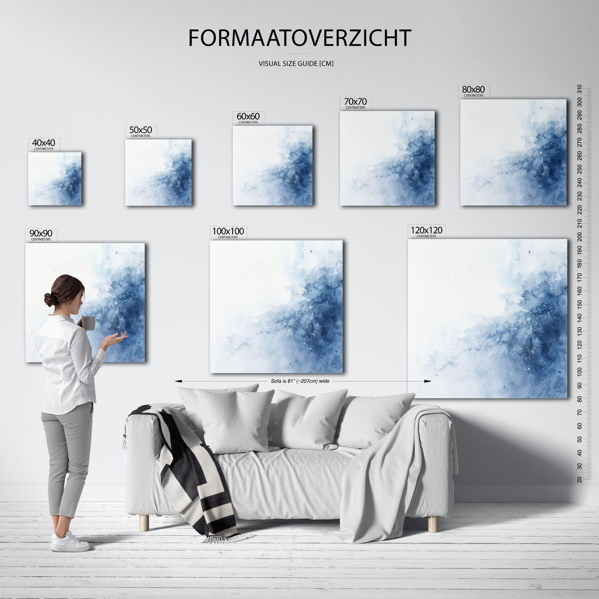 Abstracte blauwe vlekken Poster