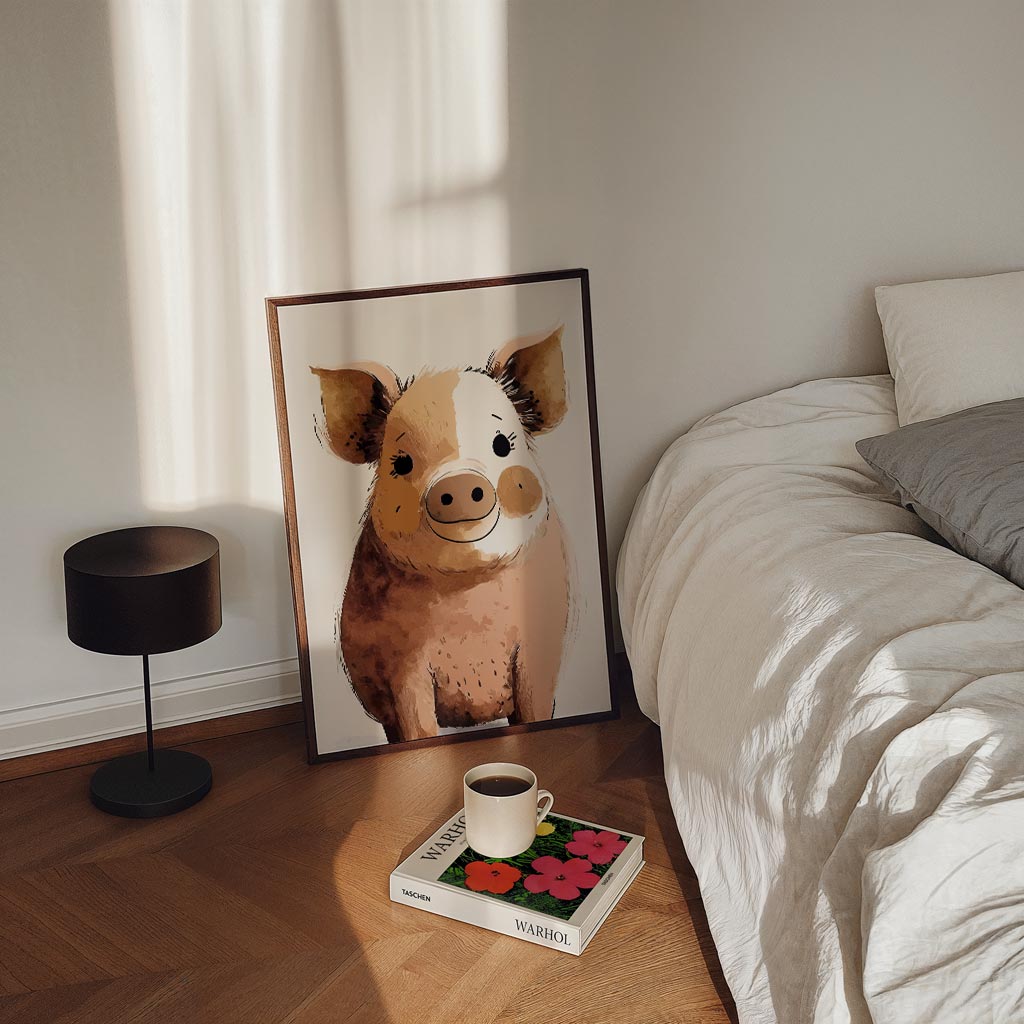 Schattige Varkensvriend Poster-WallArtistic