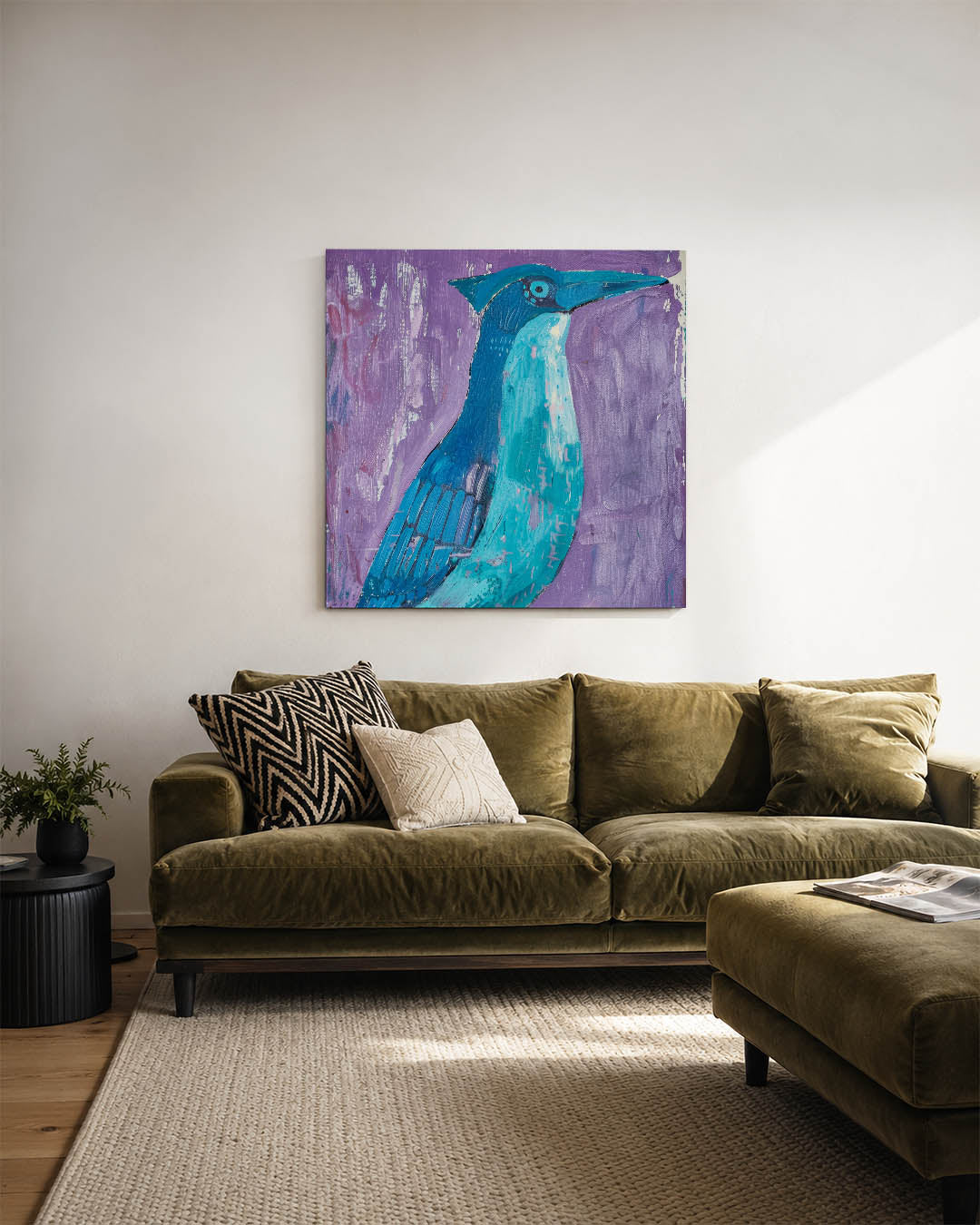 Vogelsilhouet in kleur Kunstwerk
