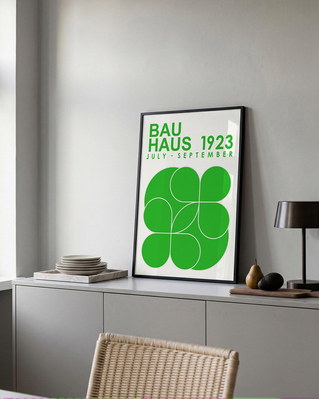 Groene vormencompositie Poster