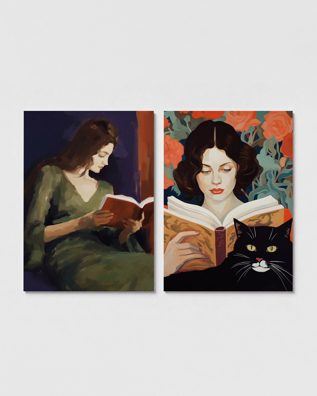 Lezende vrouw Posterset