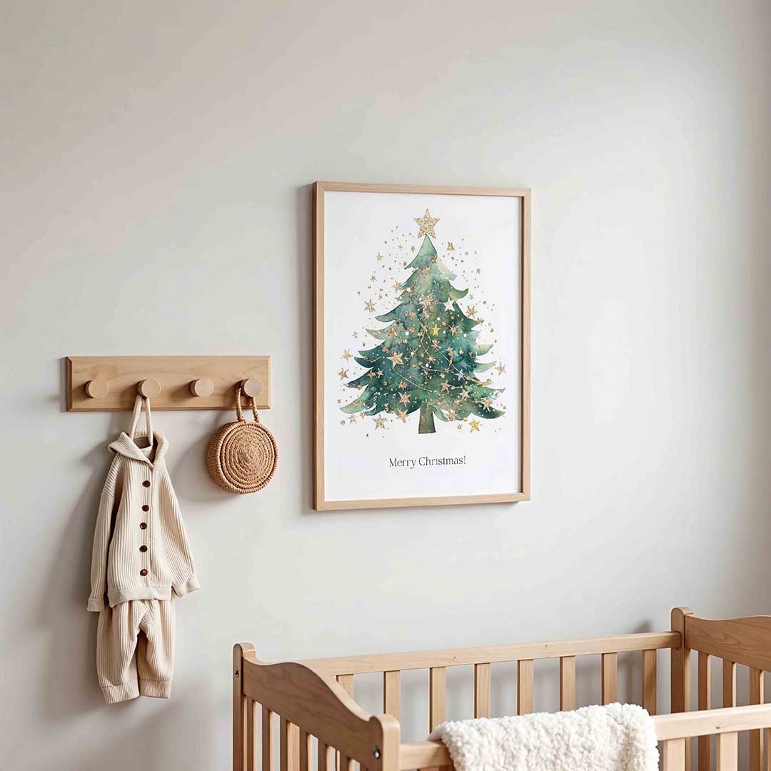 Kerstboom met sterren Poster