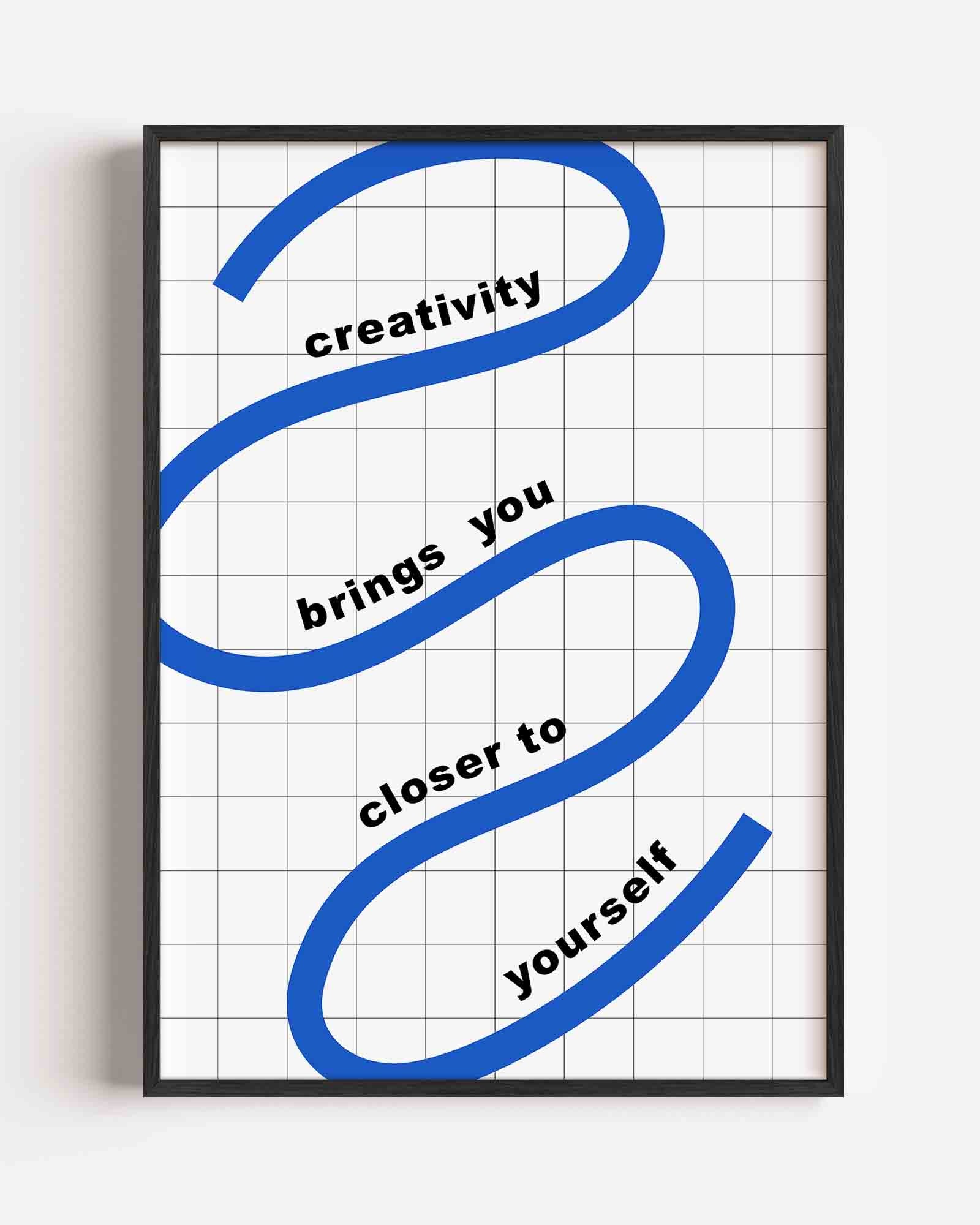 Creatieve blauwe lijn Poster