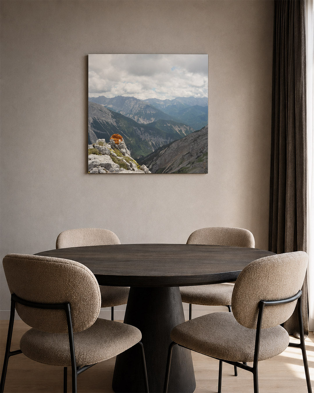 Berglandschap met wolken Kunstwerk