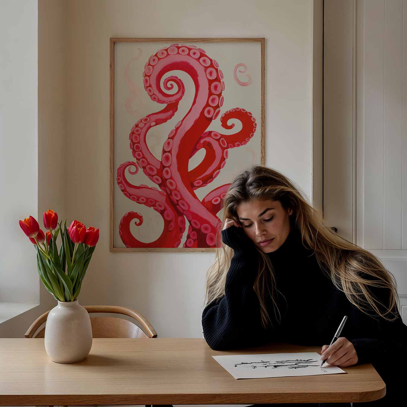Dromerige Octopus Tentakels Poster-WallArtistic