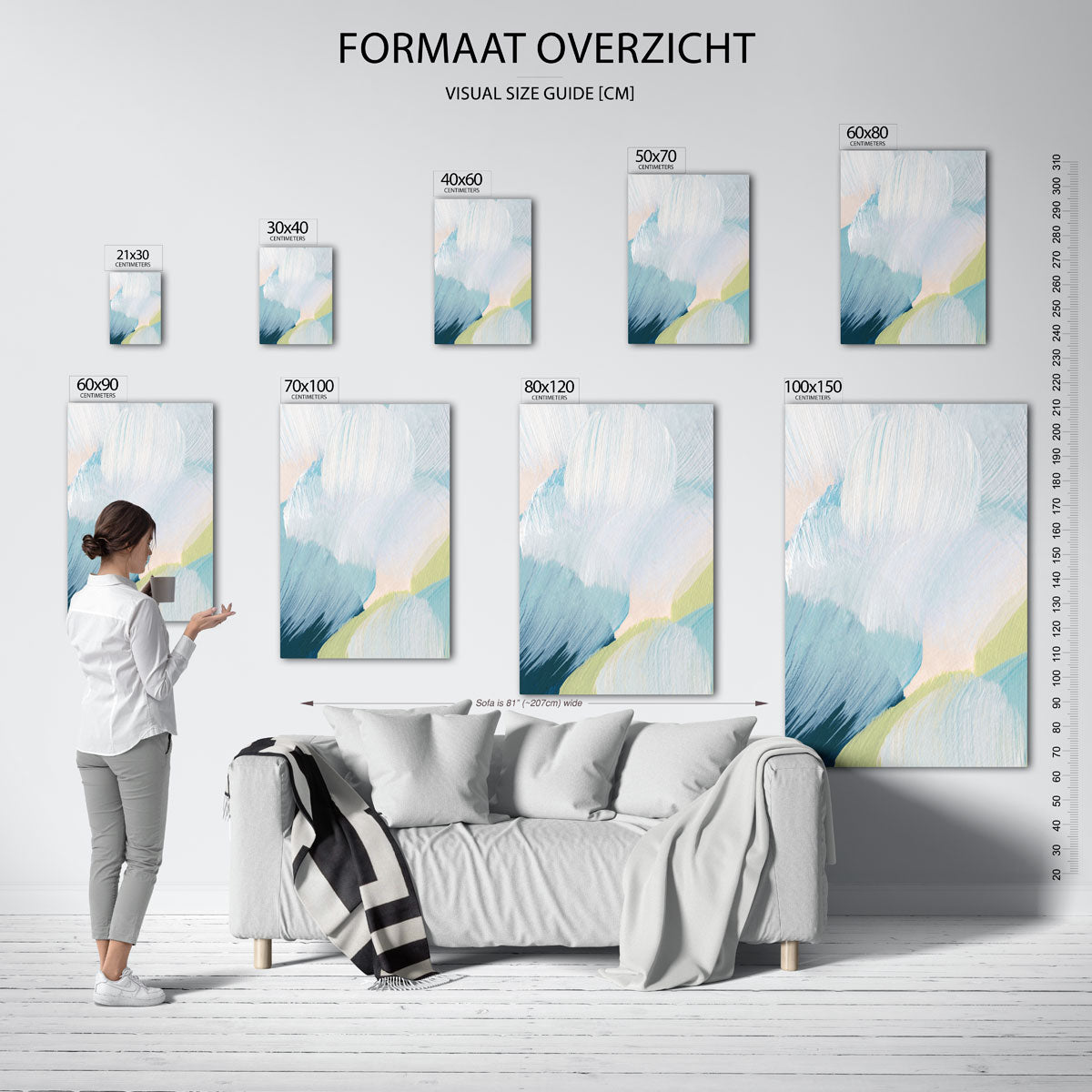 Abstracte penseelstreken Poster