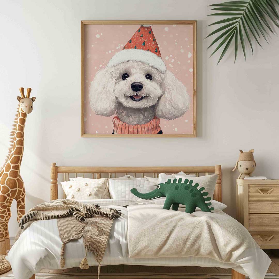 Hond met feestmuts Poster