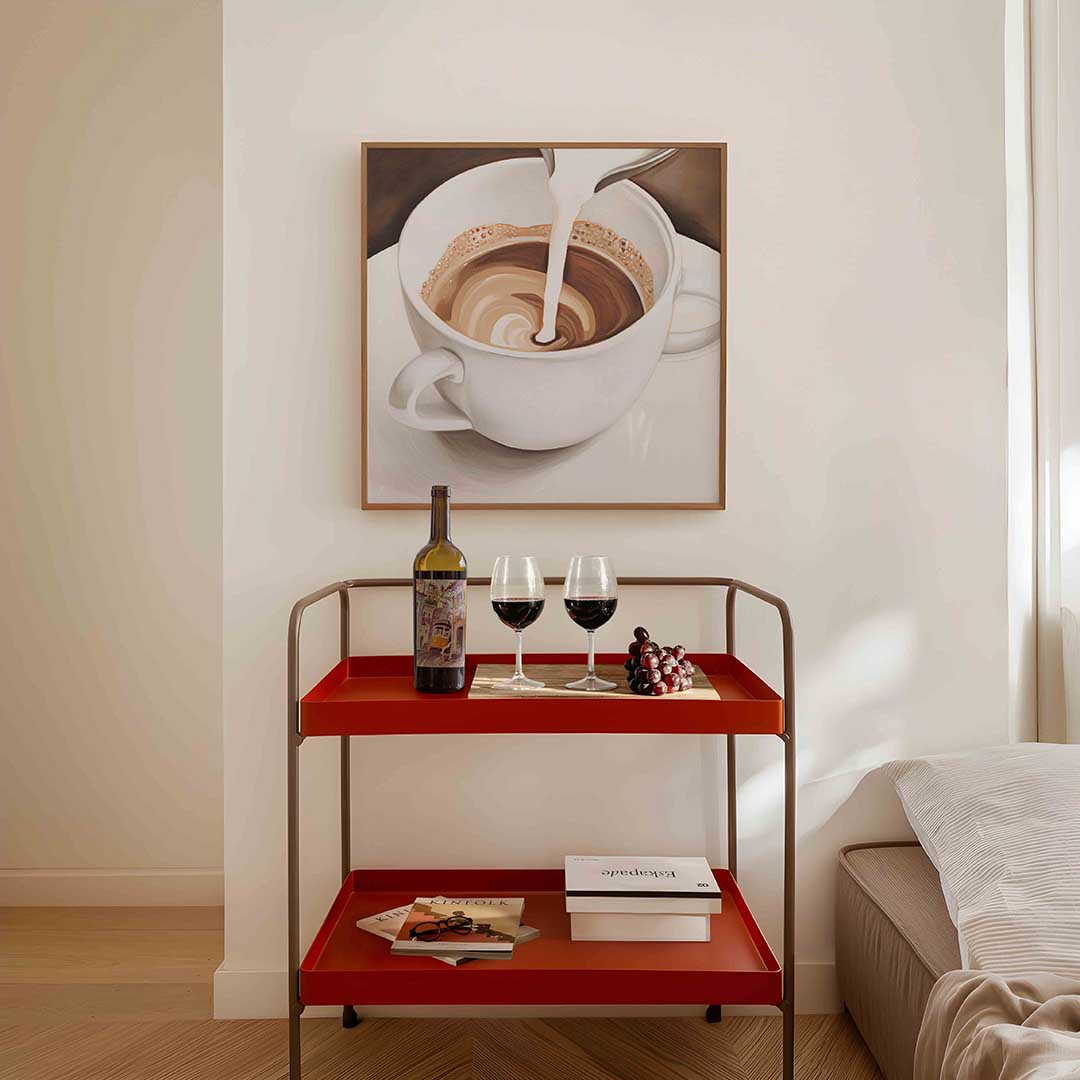 Koffiekop met melk Poster