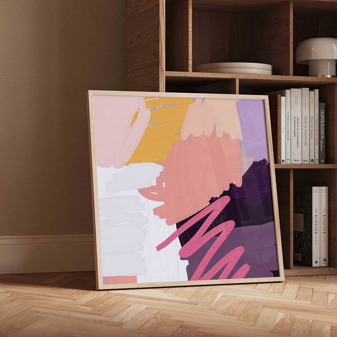 Abstracte penseelstreken Poster