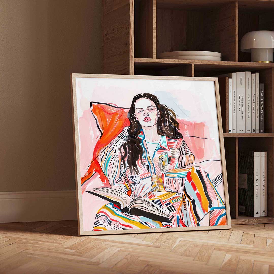 Vrouw met boek Poster