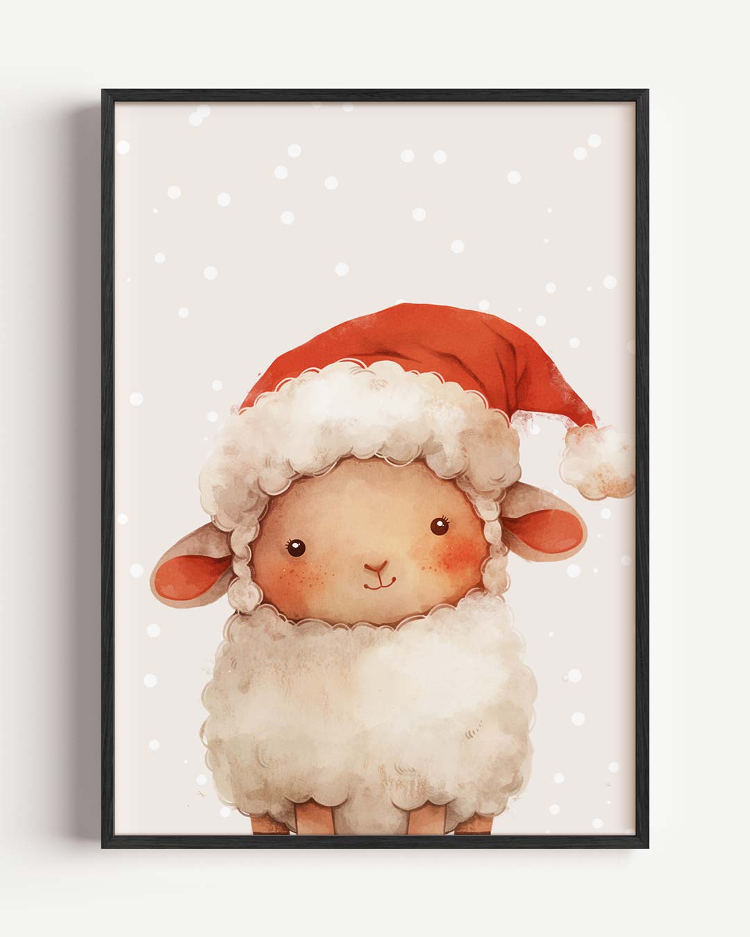 Schattige Kerst Schaap Poster-WallArtistic