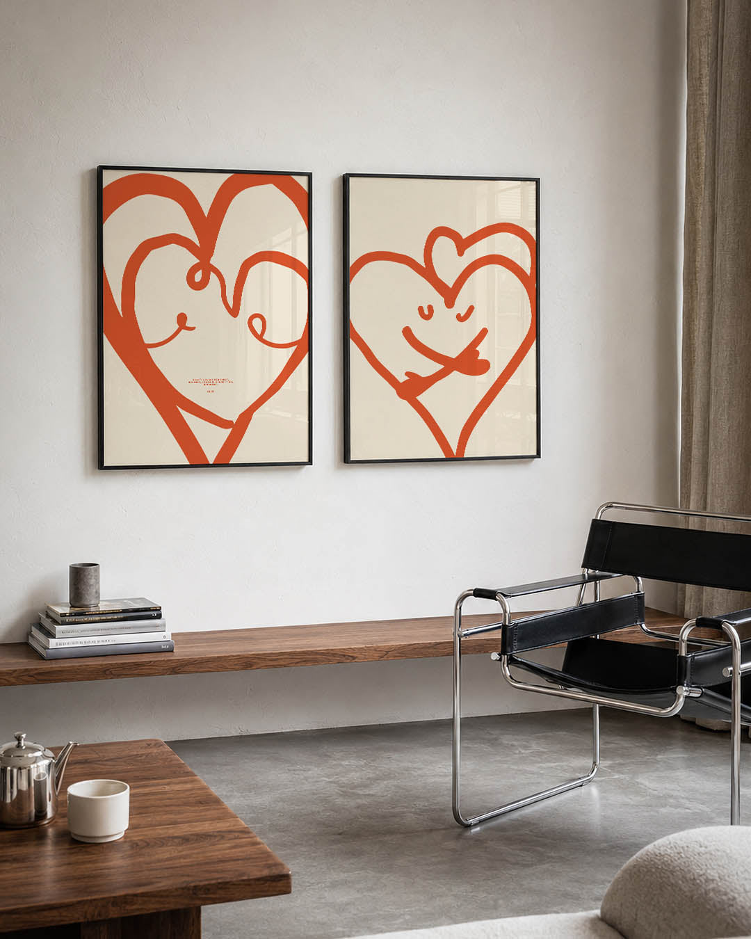 Lijnenspel hart Posterset