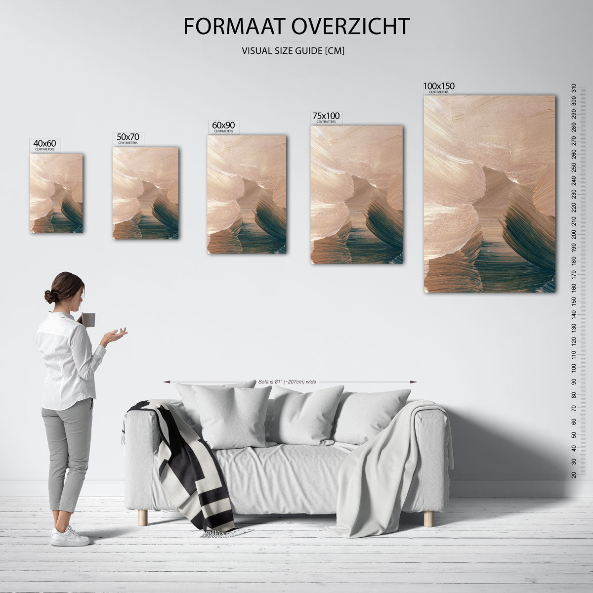 Organische borstelvegen Kunstwerk