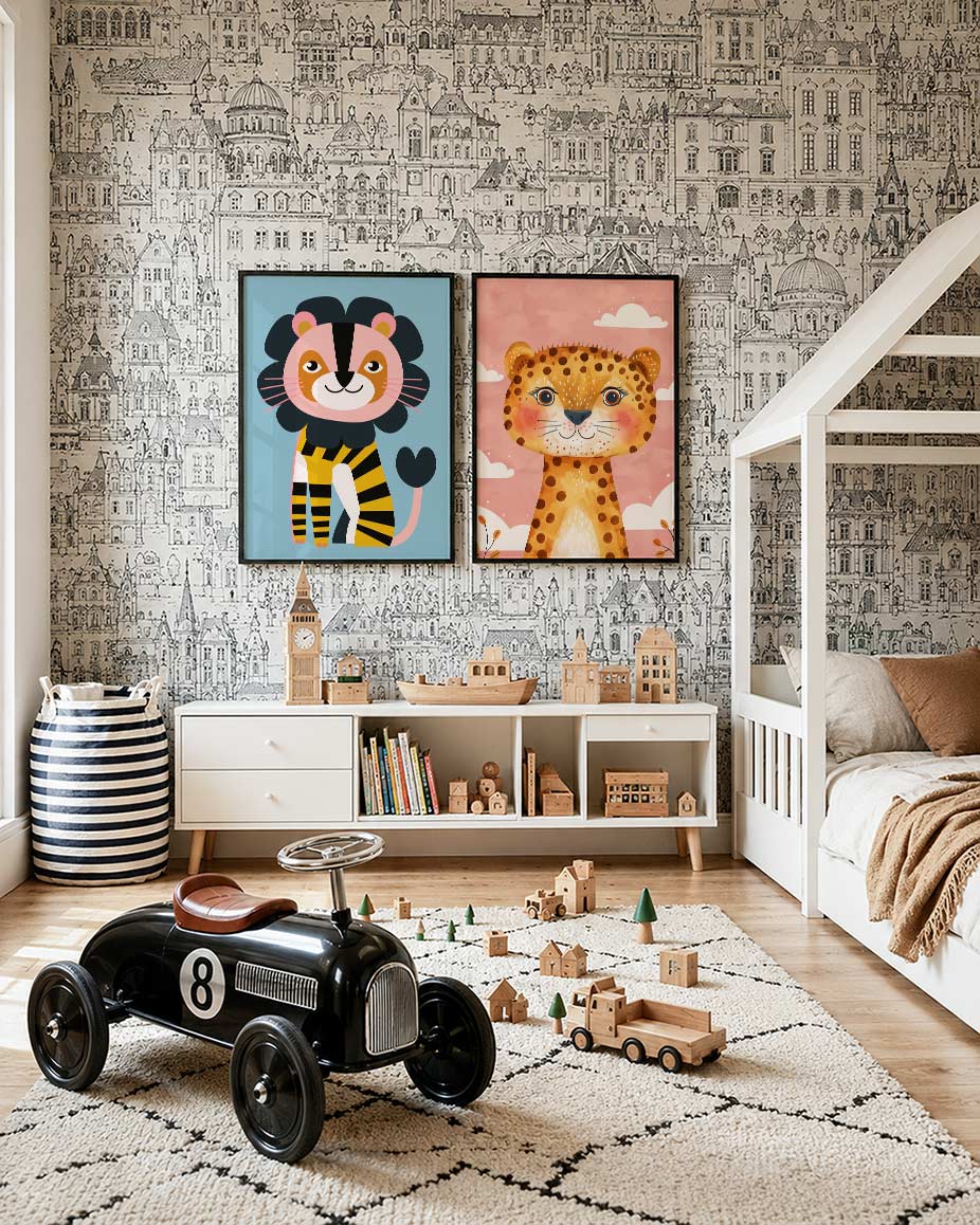 Vrolijke dierenfiguur Posterset