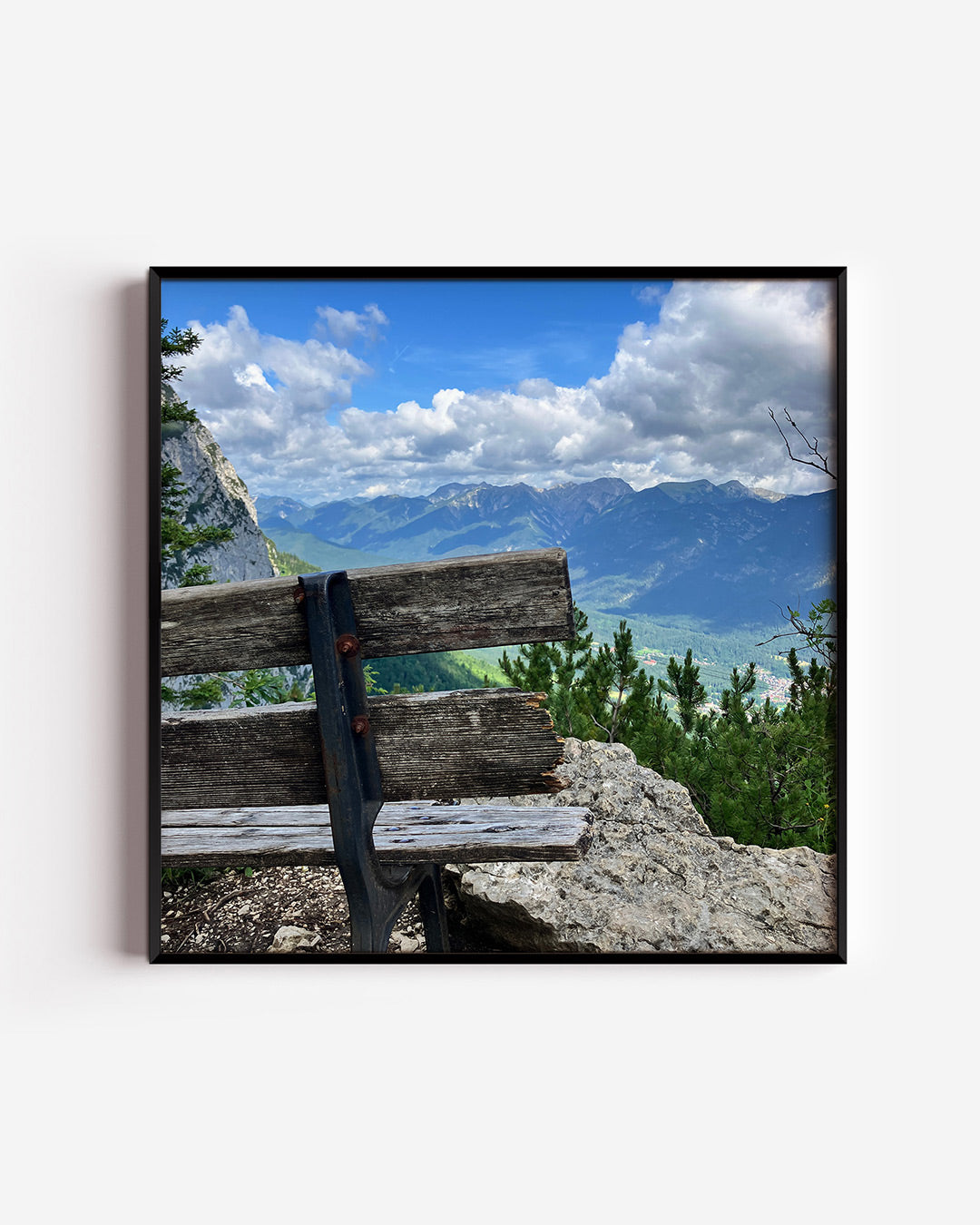 Landschap met bank Poster