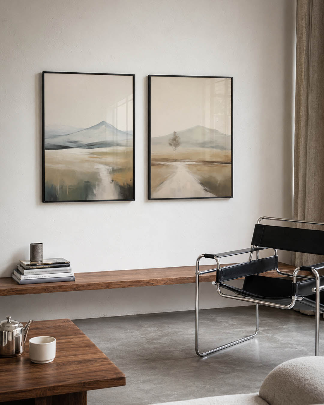 Landschap in nevel Posterset