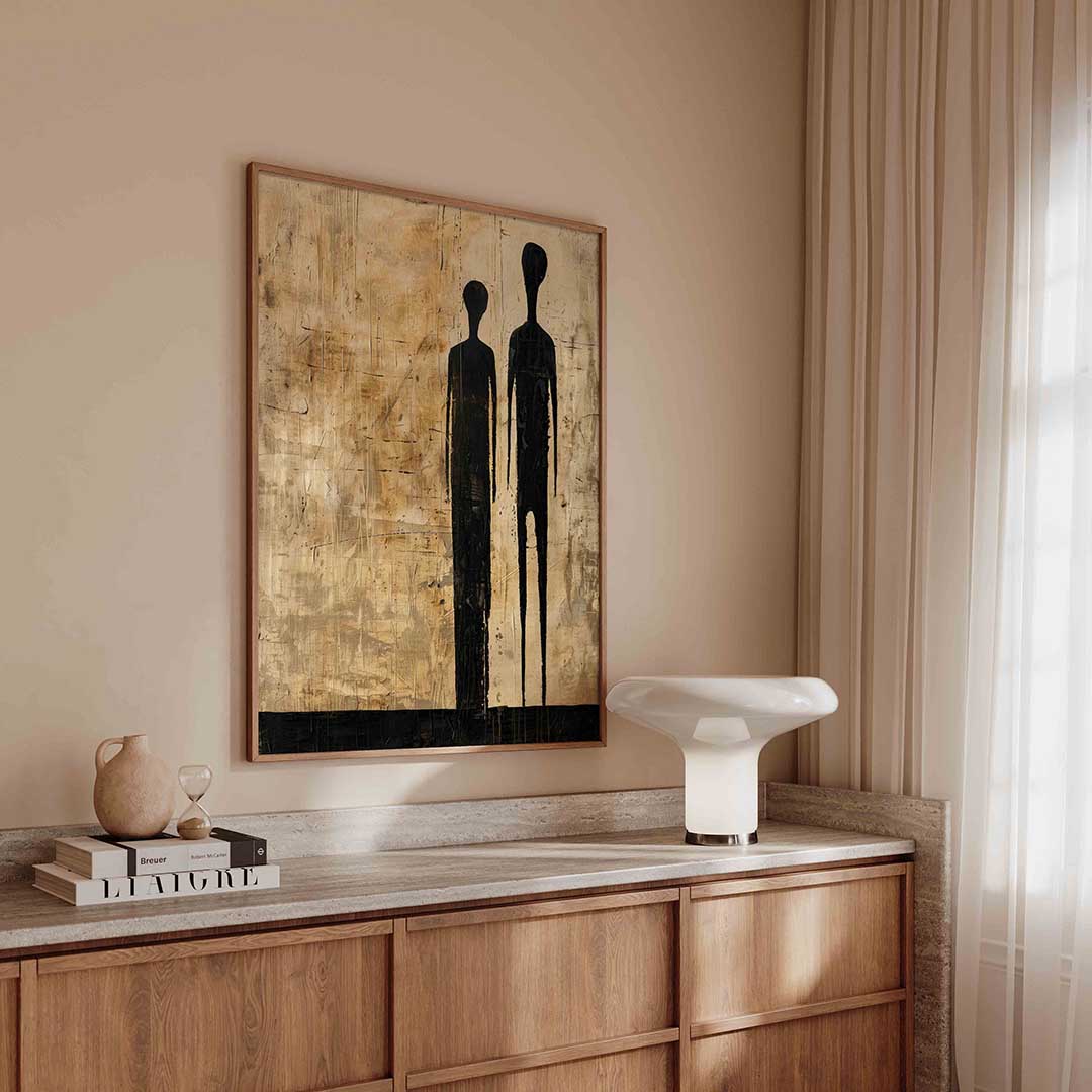 Twee zwarte figuren Poster