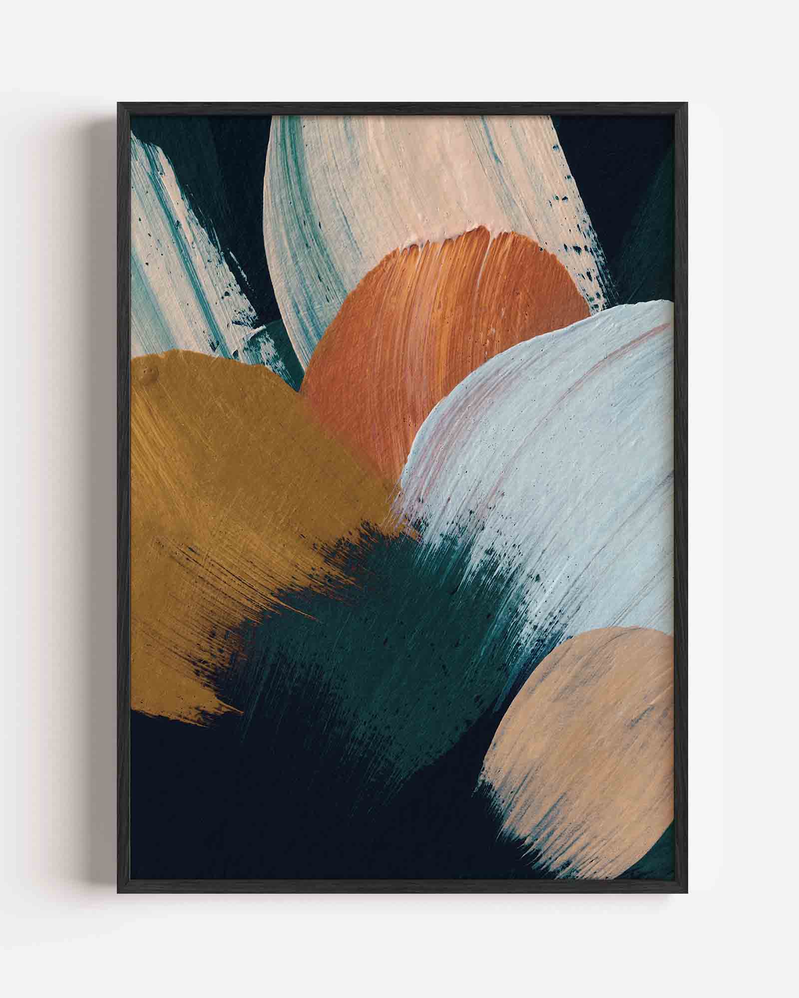 Abstracte penseelstreken Poster