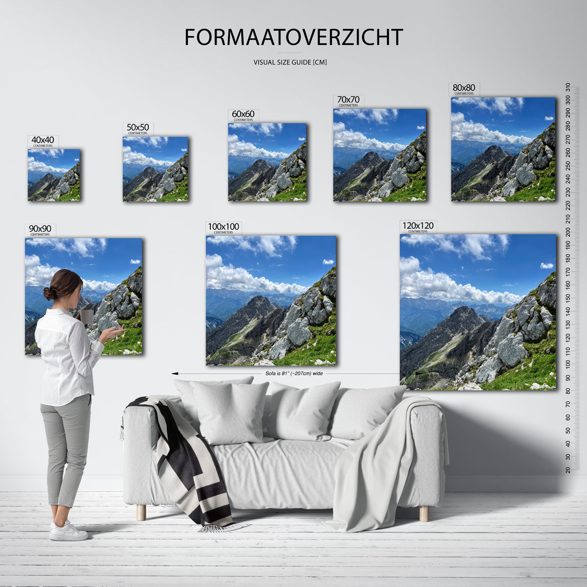 Berglandschap met wolken Poster