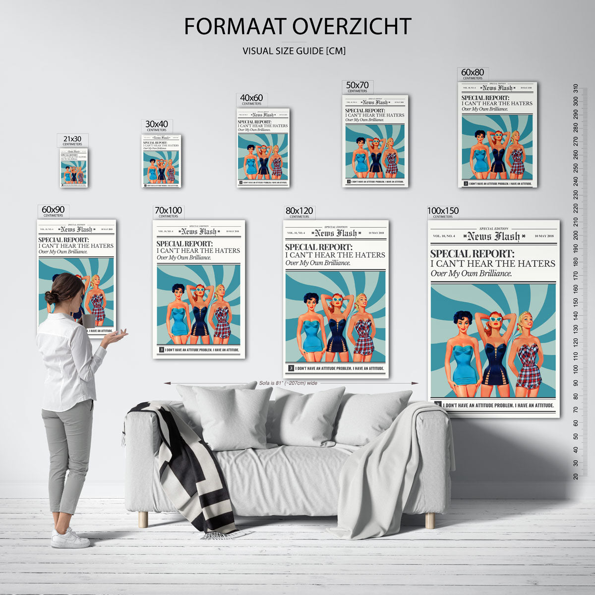 Drie vrouwen in retro badmode Poster