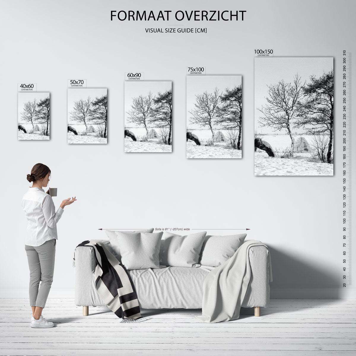 Winterse boomlandschap Kunstwerk