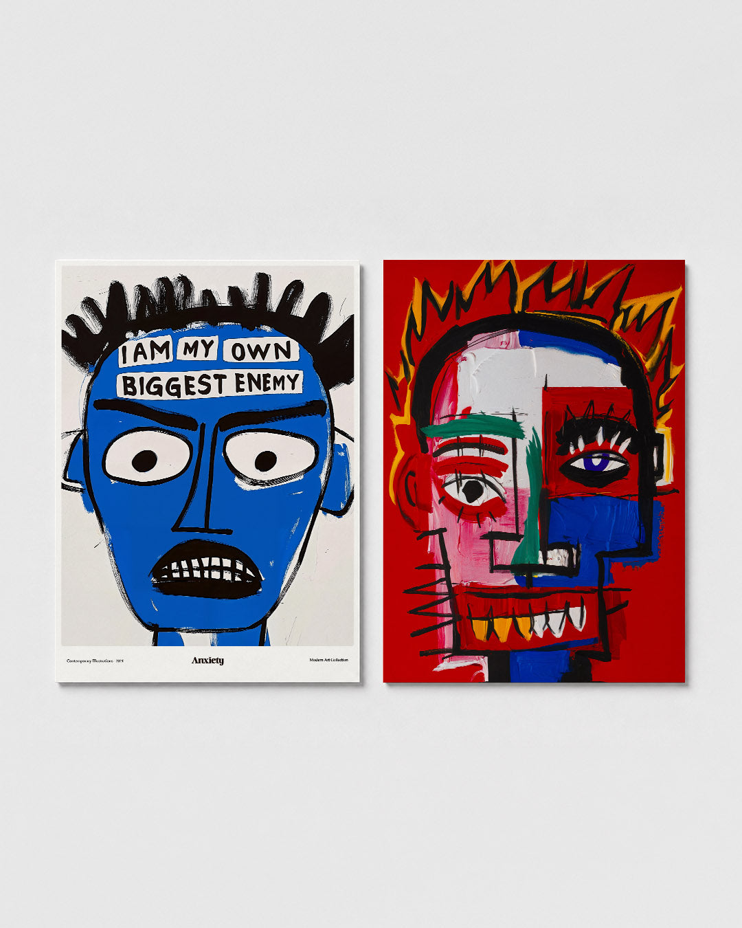Expressieve gezichtsuitdrukking Posterset