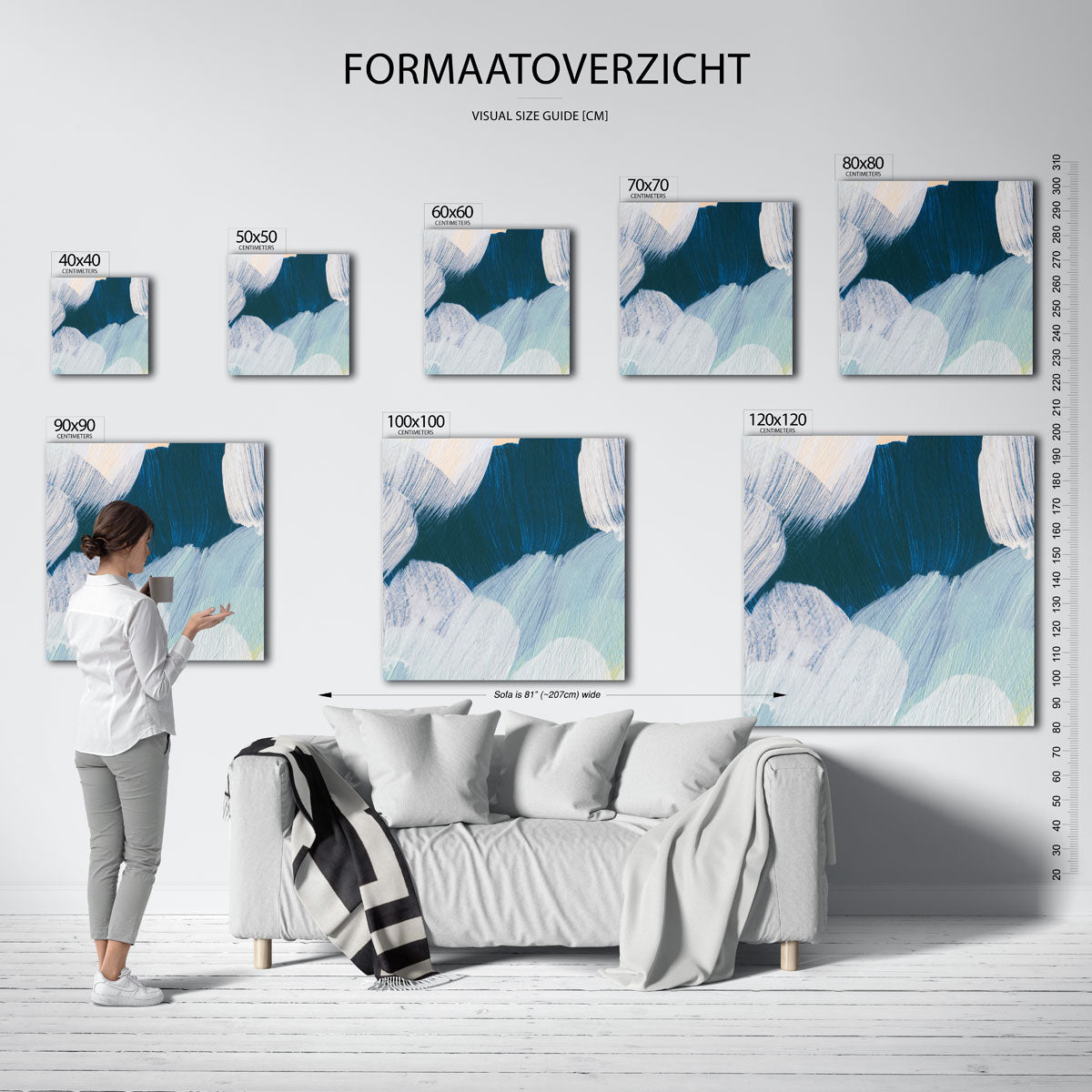 Abstracte penseelstreken Poster