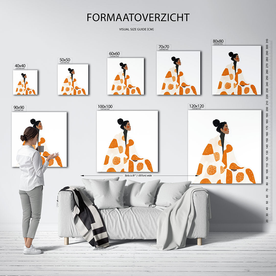 Vrouw met patronen Kunstwerk
