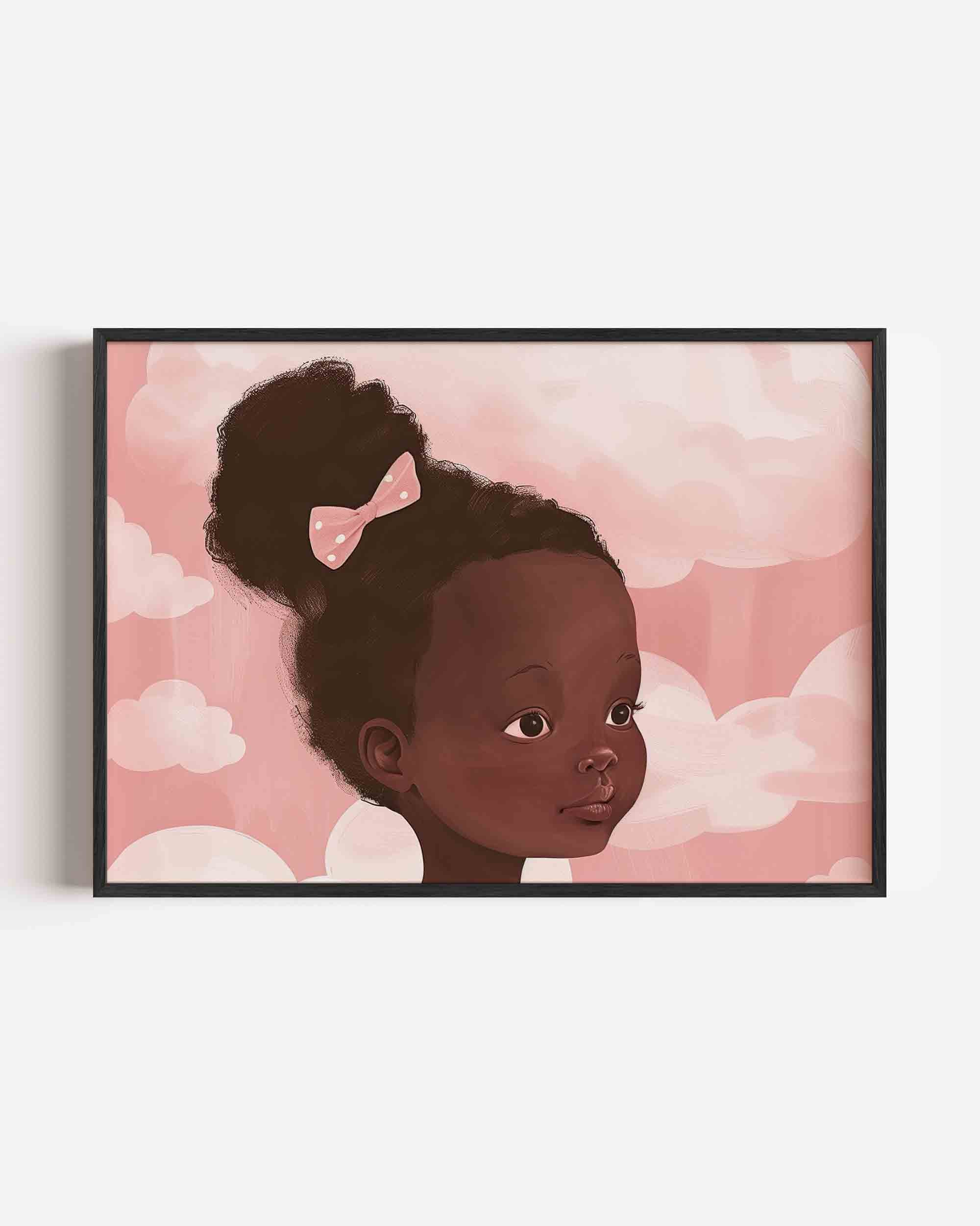 Meisje met roze strik Poster