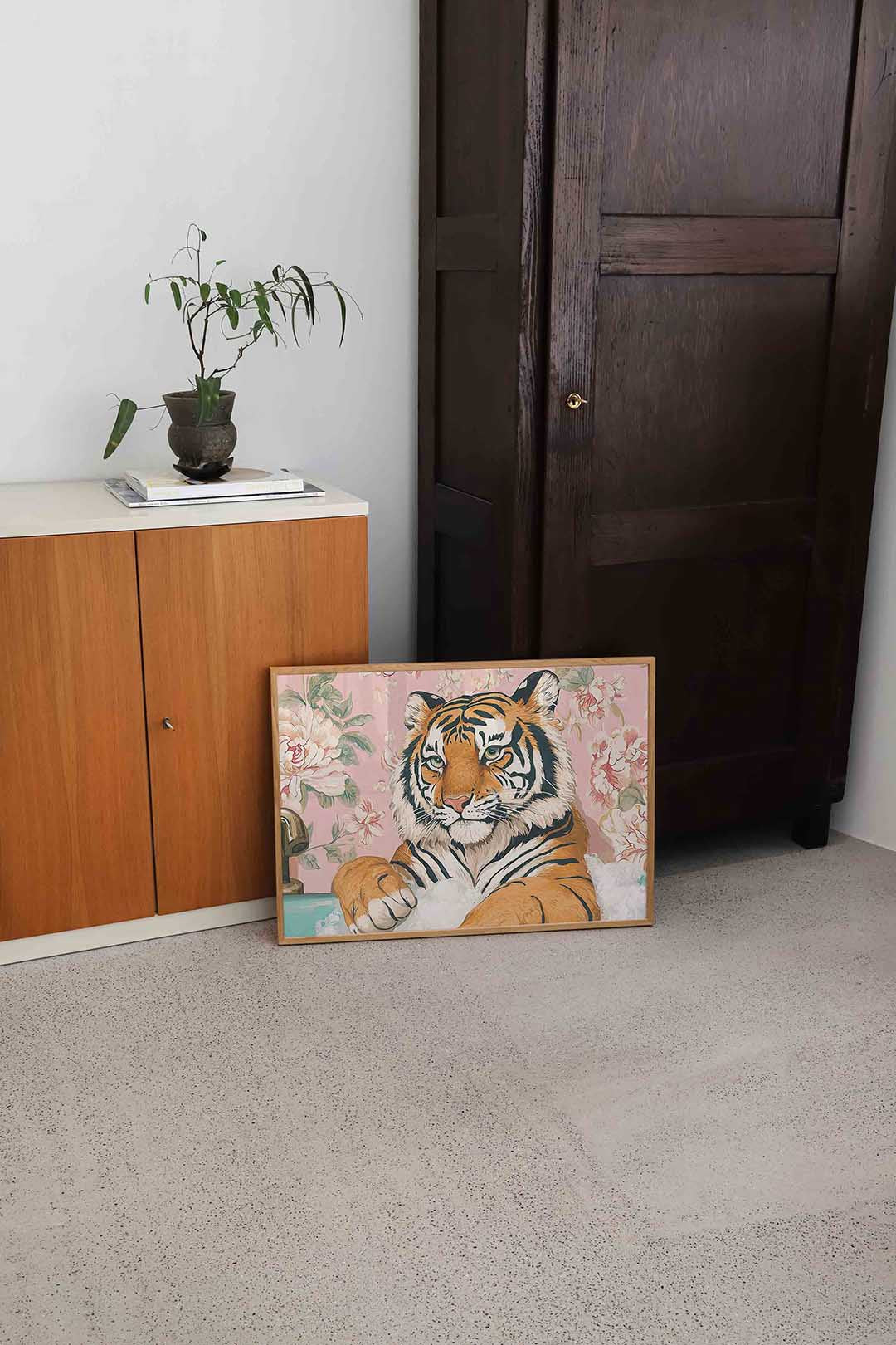 Tijger in bad Poster