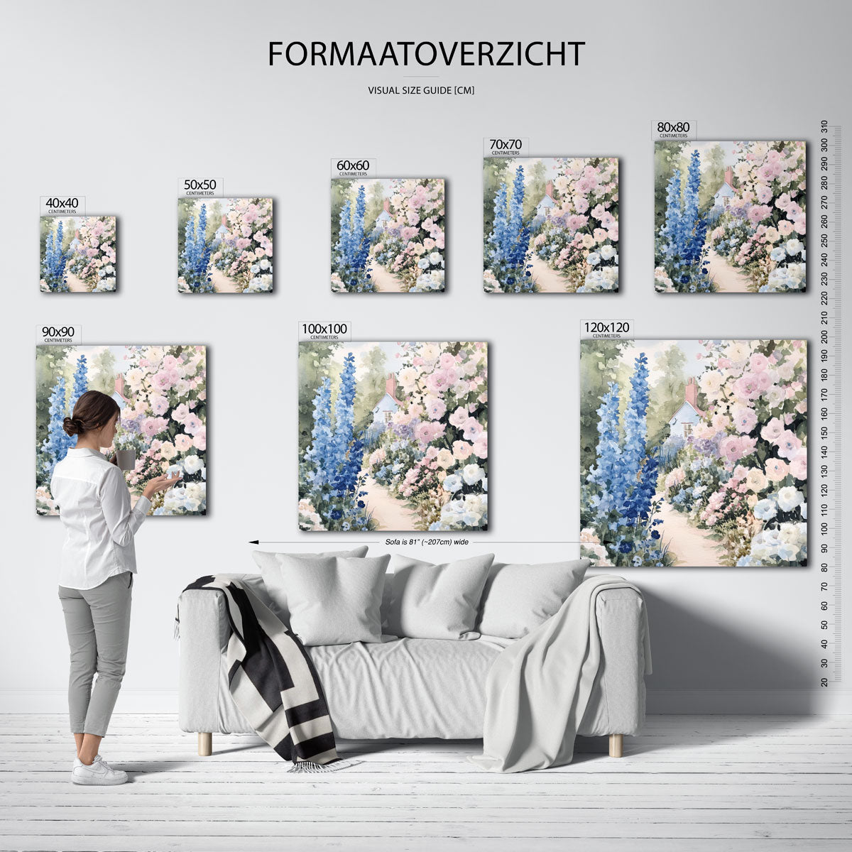Bloementuin en huisje Poster