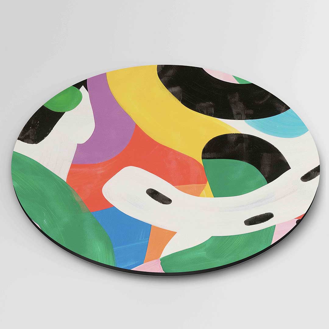 Kleurrijke abstracte vormen Muurcirkel